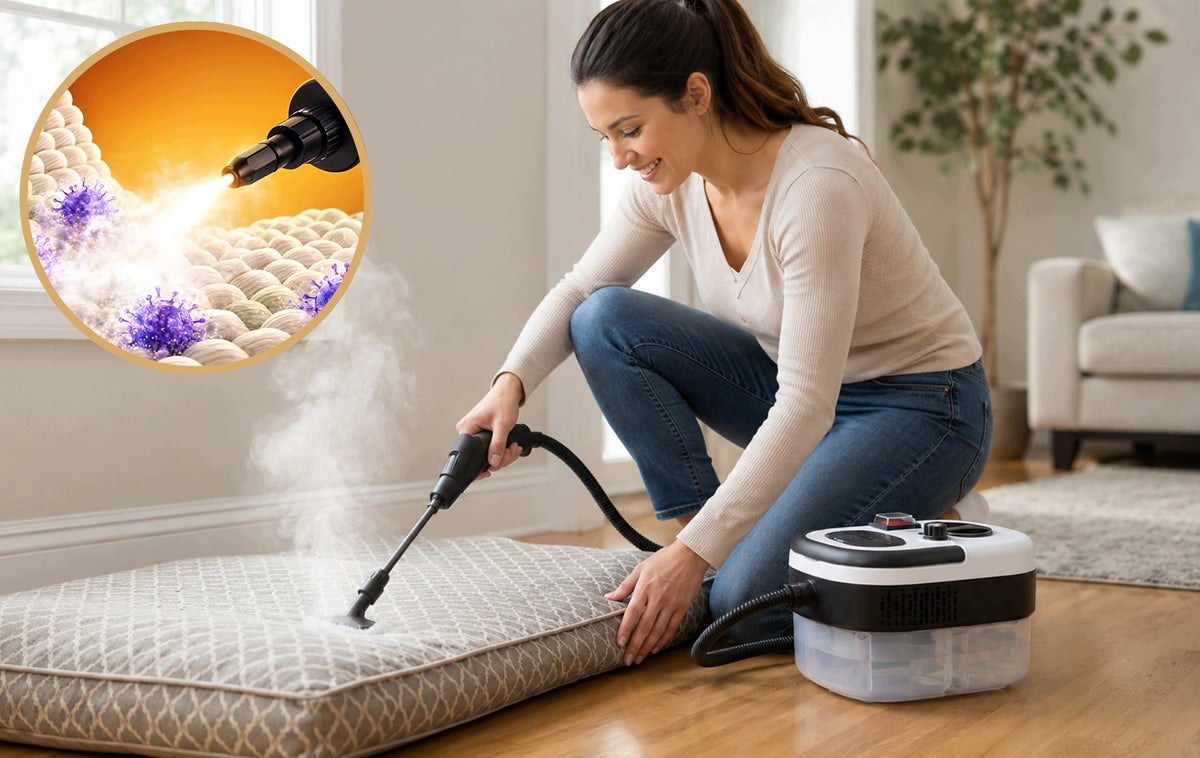 MYJKA PAROWA MOP PAROWY PAROWNICA MOCNA 2500W ZESTAW DO TAPIECRKI FUG OKIEN
